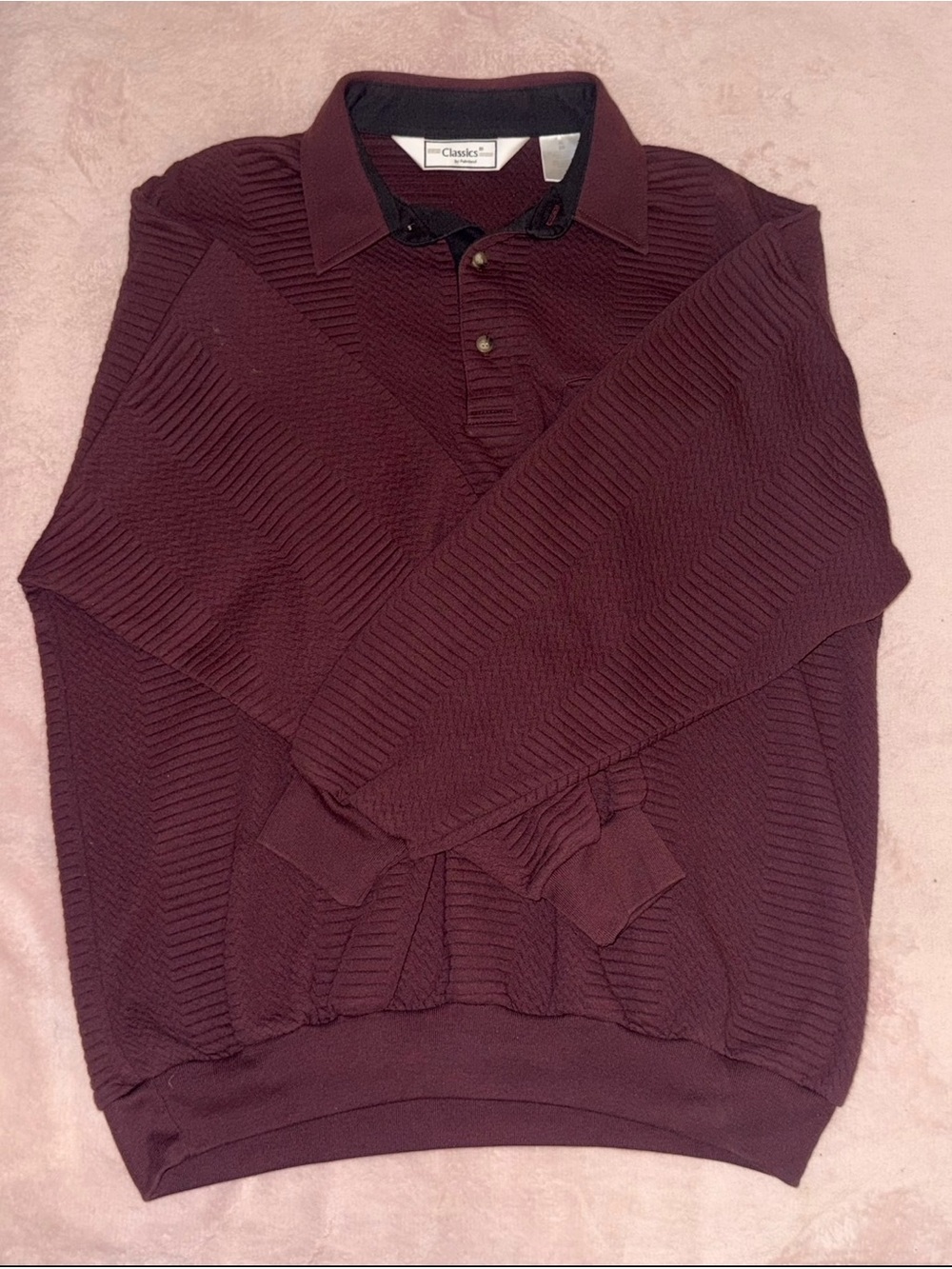 🍷Classics by Palmland Burgundy long sleeve polo shirt🍷